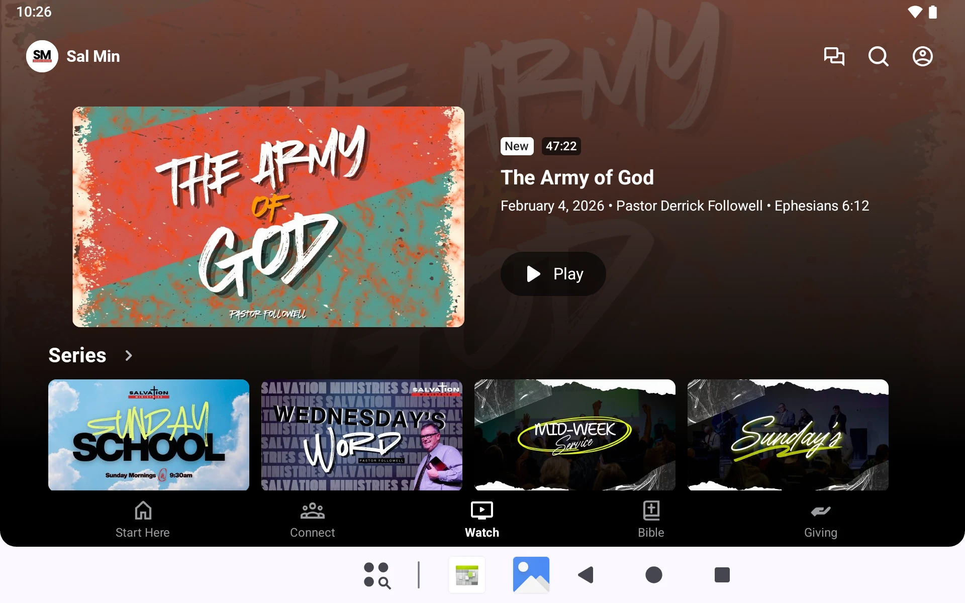 Salvation Ministries App screenshot