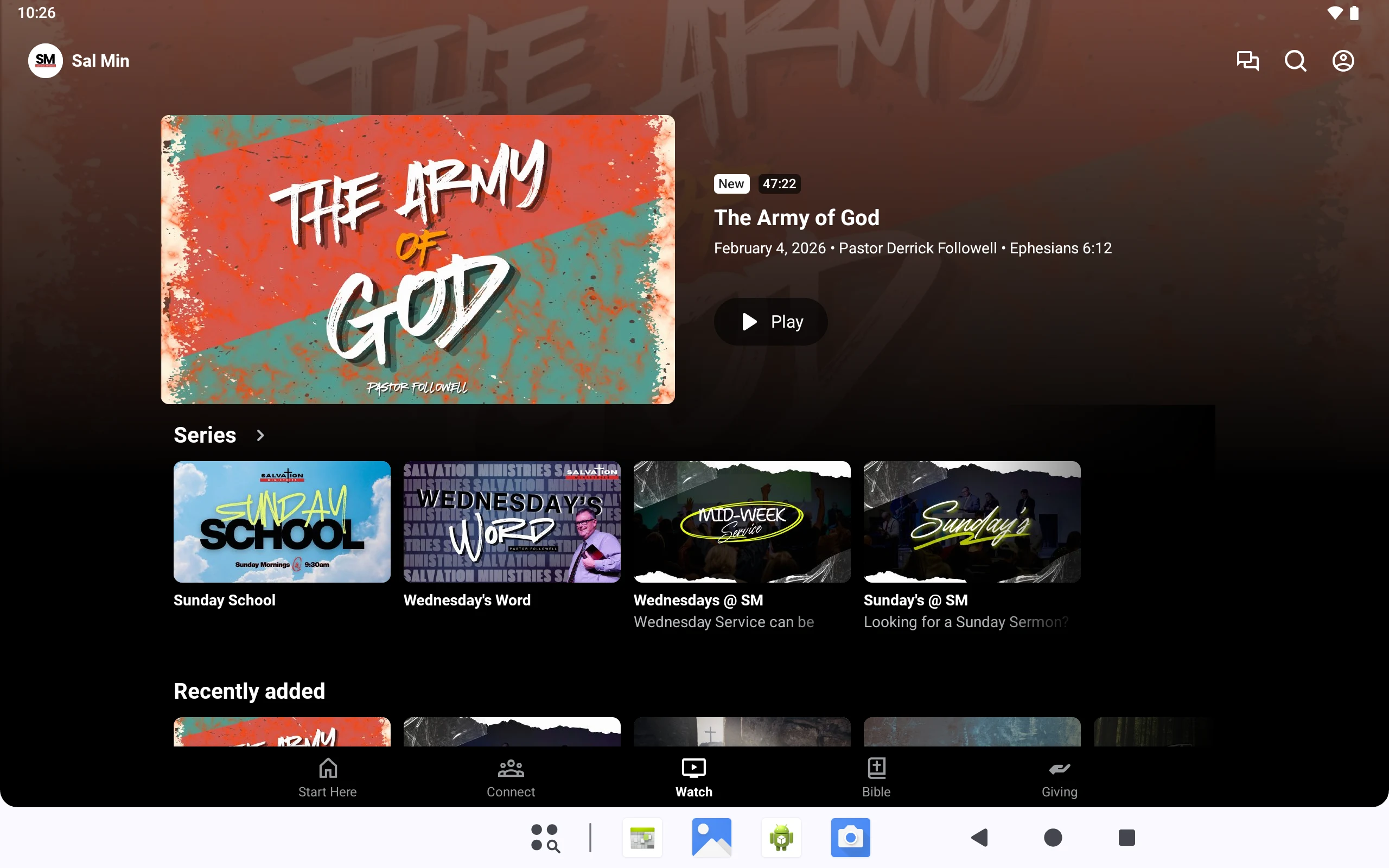 Salvation Ministries App screenshot