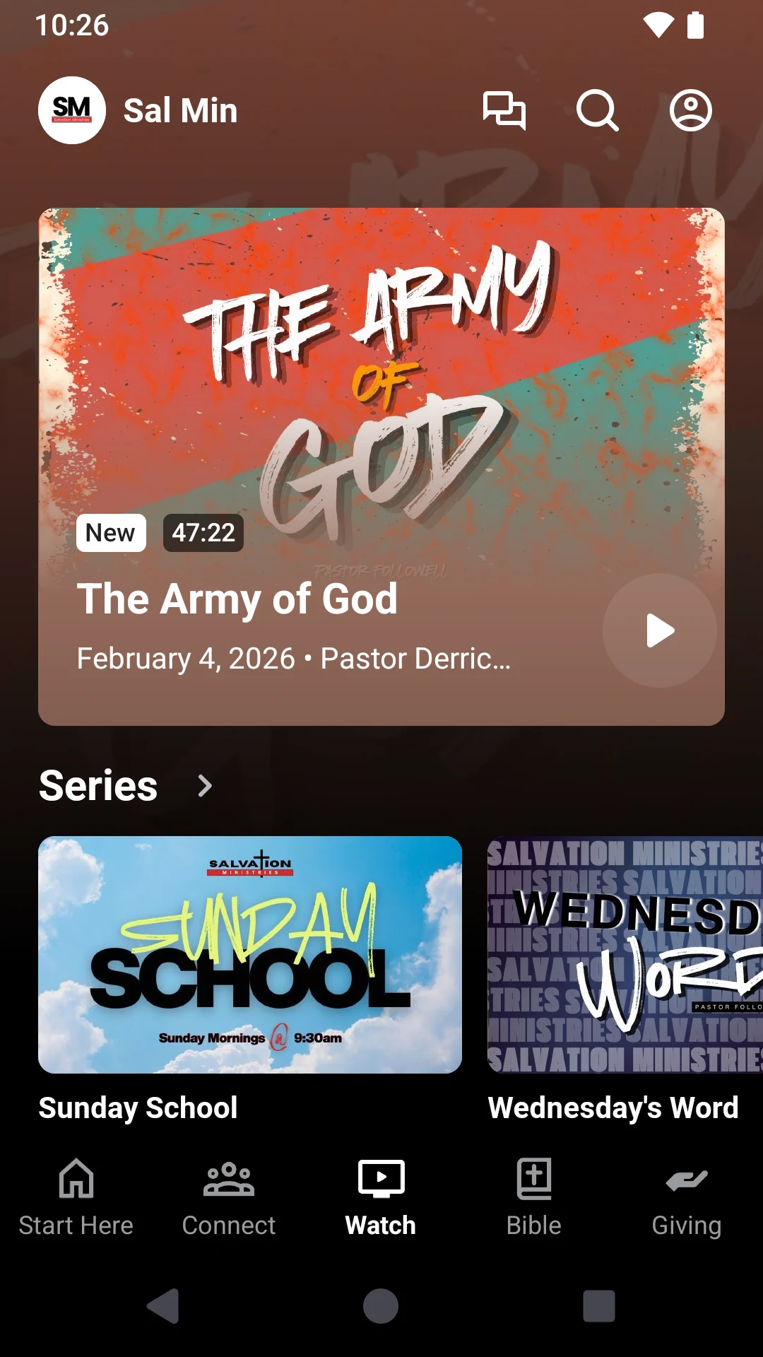 Salvation Ministries App screenshot